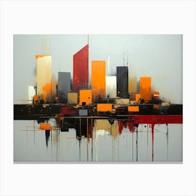 Abstract Cityscape painting Canvas Print