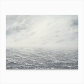 Vintage Blue Tonal Coastal Painting Canvas Print