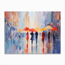 People In The Rain Canvas Print