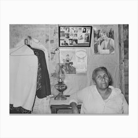 Mexican Woman In Her Home, San Antonio, Texas By Russell Lee Canvas Print