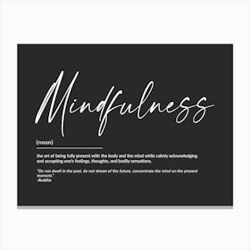 Mindfulness Definition Dictionary Art Print Canvas Print