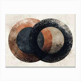 Abstract Intersecting Circles With Grunge Texture 1 Canvas Print