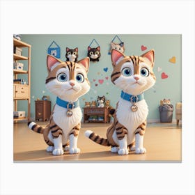 Two Cats In A Room Canvas Print