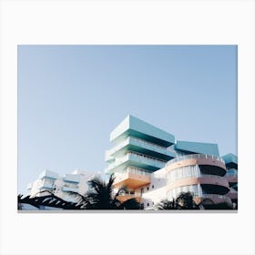 Pastel Hotel Balconies At South Beach Miami Canvas Print