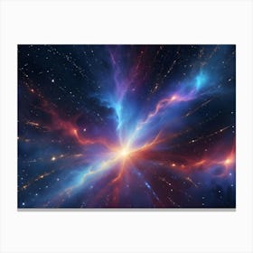 A Colorful And Vibrant Nebula Explodes With Energy Against A Starry Background, Showcasing The Beauty And Power Of The Cosmos Canvas Print