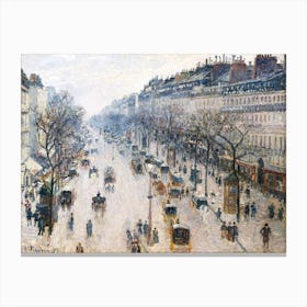 The Boulevard Montmartre On A Winter Morning, Camille Pisarro Canvas Print