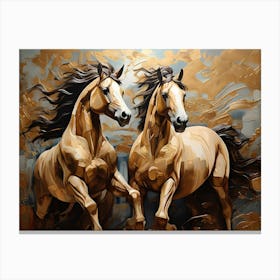 Two Horses Running 3 Canvas Print