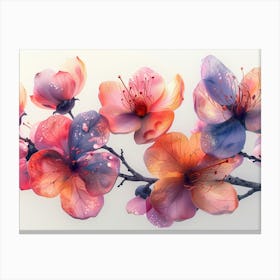 Watercolor Cherry Blossoms Canvas Print