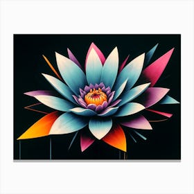 Abstract Lotus Flower painting Canvas Print