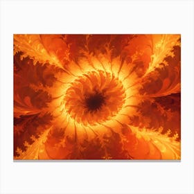 An Abstract Image Of A Fiery, Swirling Pattern In Shades Of Orange And Red Canvas Print