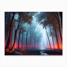 Forest At Night Canvas Print