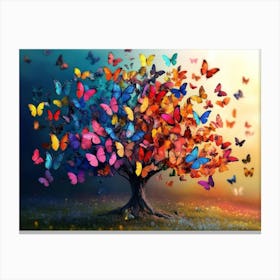 Background Of The Fantastic Butterfly Tree 2 Canvas Print