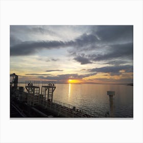 Sunset From A Ship Canvas Print