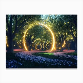 Fireflies In The Forest Canvas Print