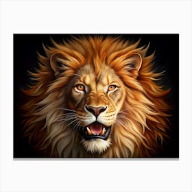 Majestic Lion Portrait Canvas Print