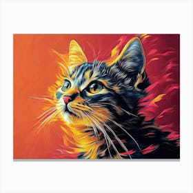 Cat Abstract Canvas Print