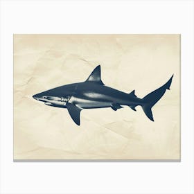 Whitetip Reef Shark Shark Shark Silhouette 5 Canvas Print