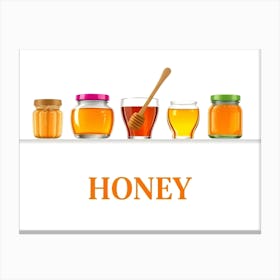 Honey Jars Illustration Canvas Print