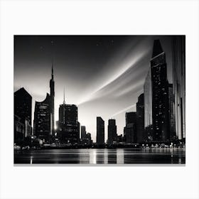 Black And White Cityscape 20 Canvas Print