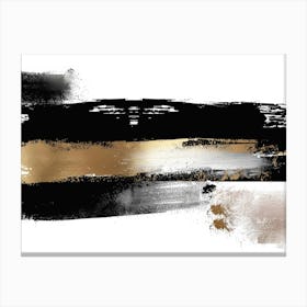 Abstract Black Gold Painting 3 Canvas Print