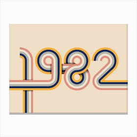 1982 Retro Typography Canvas Print