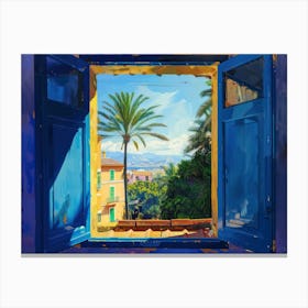 Malaga From The Window View Painting 1 Canvas Print
