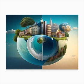 Sdxl 09 Planet Earth Cut In Half With The Core Appearing And A 0 Canvas Print