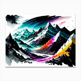 Abstract Mountain Painting 1 Canvas Print