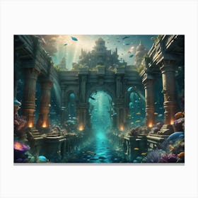 Underwater Mythical City Canvas Print