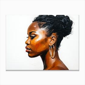 Side Profile Of Beautiful Woman Oil Painting 182 Canvas Print