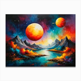 Planets In Space Canvas Print