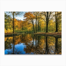 Serene Autumn Reflections 33 Canvas Print