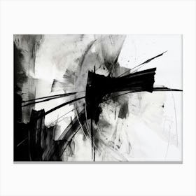 Layers Abstract Black And White 6 Canvas Print