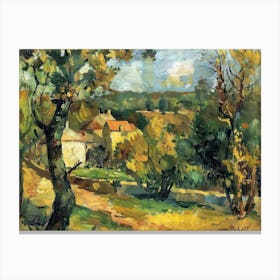 Pastoral Dreamscape Painting Inspired By Paul Cezanne Canvas Print