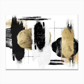 Abstract Black And Gold Painting 101 Canvas Print