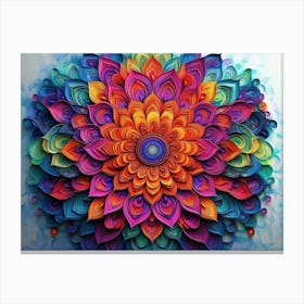 3d Mandala with Vibrant Colors Canvas Print