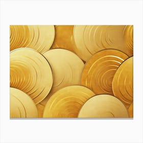 Abstract Golden Circular Pattern, Zen Design Canvas Print