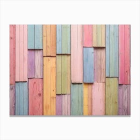 Colorful Wooden Wall 3 Canvas Print