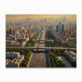 Cityscape Of Beijing art Canvas Print