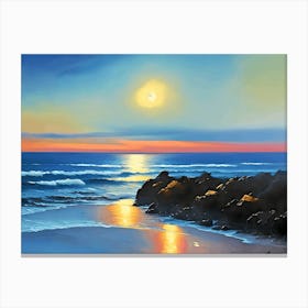 Sunset On The Beach Canvas Print