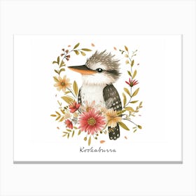 Little Floral Kookaburra 1 Poster Canvas Print