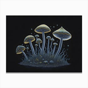 Neon Mushrooms (5) 2 Canvas Print