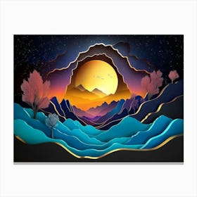 Landscape At Night Canvas Print