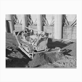 Bulldozer At Work At Shasta Dam, Shasta County, California By Russell Lee Canvas Print