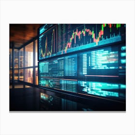 Stock Market Stock Videos & Royalty-Free Footage 2 Canvas Print