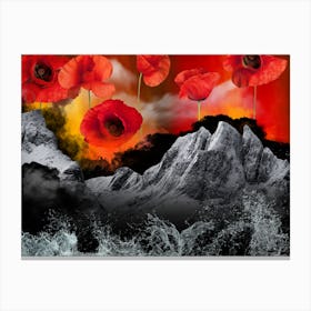 Poppies In The Sky Canvas Print