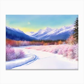 A Glacial Embrace: Winter Landscape 6 Canvas Print