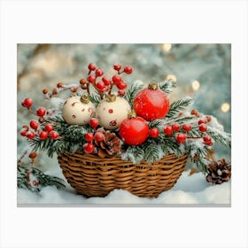 Christmas Basket Canvas Print