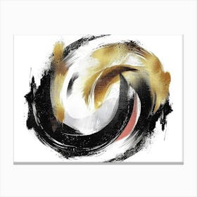 Black And Gold Swirl Canvas Print