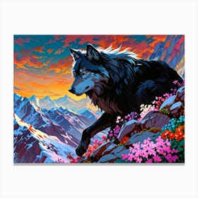 Wolf In The Mountains Canvas Print